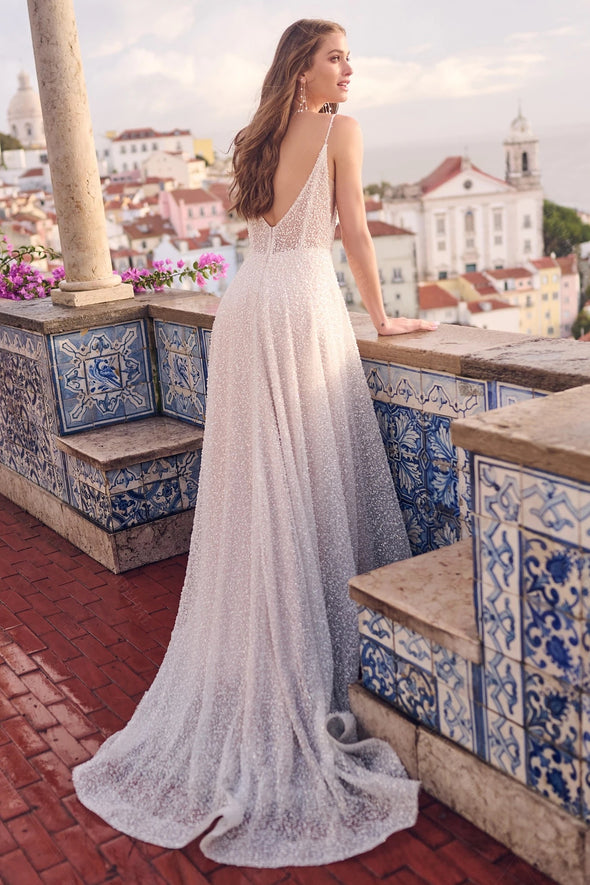 Sun-kissed Beaded A-line Wedding Dress With Shimmer Pearls DW773