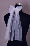 Bride Single Party Mesh Headdress Pearl Short Veil V04A