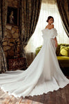 #DZ9433 Seersucker Wedding Cape With Long Train