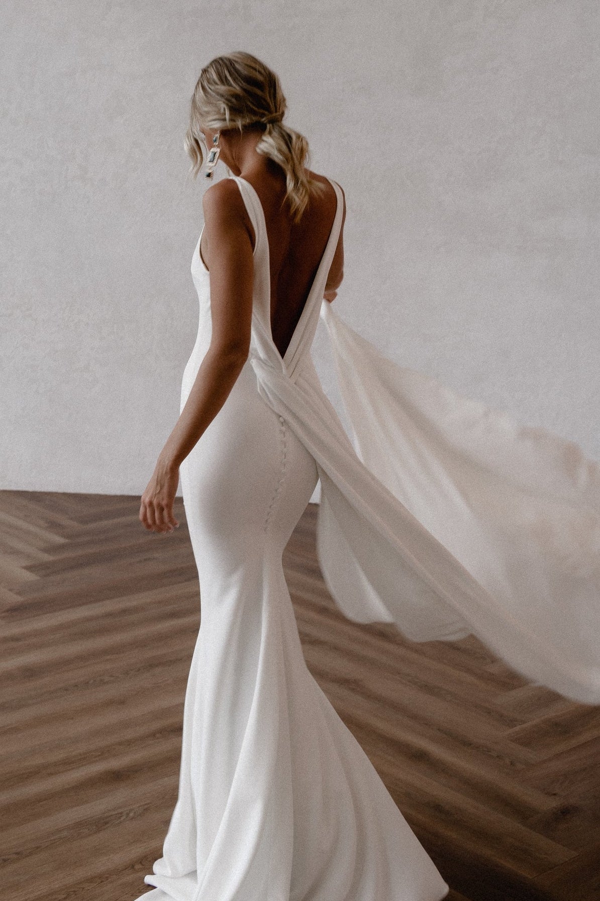 Mermaid Deep V-Neck Backless Long Wedding Dress TANYA BRIDAL Mermaid Deep V-Neck Backless Long Wedding Dress TANYA BRIDAL