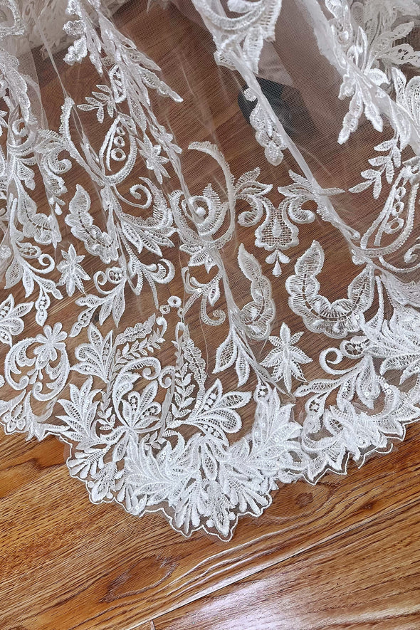 Backless Lace Long Sleeve Mermaid Wedding Dress TBW65