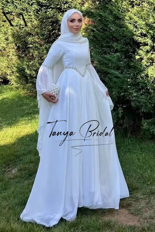 green emerald velvet dress DZ9587 Muslim A-Line Wedding Dresses Saudi Dubai Formal Gowns TANYA BRIDAL green emerald velvet dress DZ9587 Muslim A-Line Wedding Dresses Saudi Dubai Formal Gowns TANYA BRIDAL