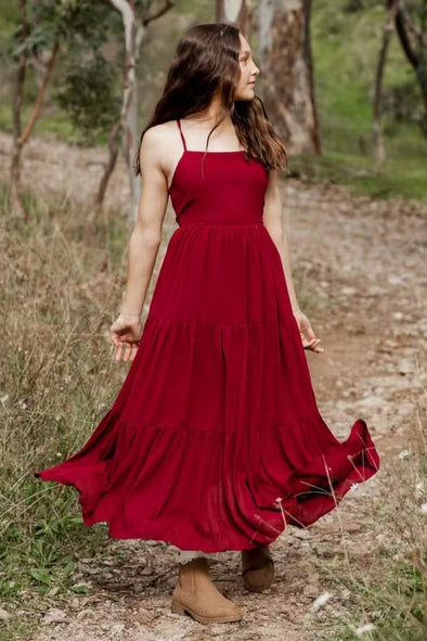 #HT9503 Simple Long Chiffon Flower Girl Dress