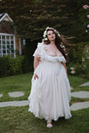 #DZ9349  Romantic Taffeta Square Neck Ankle Length Wedding Dress