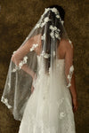 V52 Dreamy Bride Flower Headveil with Haircomb