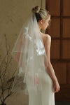 Simple Wedding Veil With Bow,No Comb
