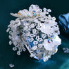 HP675  Bride Luxury Accessories White Resin Leaves Colorful Rhinestone Hair Hoop