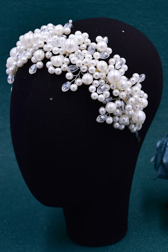 HP674 Bride Hair Pearl Crystal Headband Photography Stage Accessories