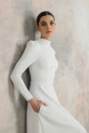 High Neck Modest Long Sleeves Wedding Dress