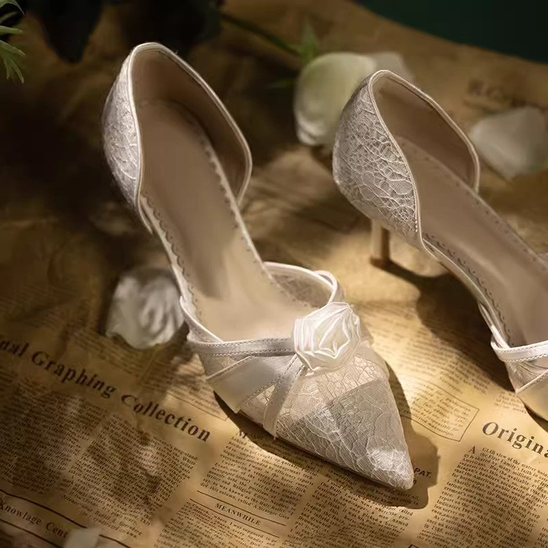Lace Summer Rose Wedding Bridal Shoes TANYA BRIDAL Lace Summer Rose Wedding Bridal Shoes TANYA BRIDAL