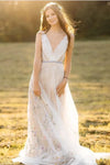 #DZ9363 Boho Embroidery Lace Wedding Dresses For Bride