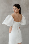 Short Mini Wedding Dresss With Detachable Sleeves 24391735