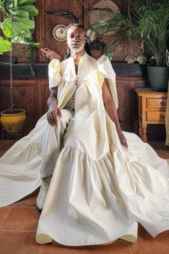 #DZ9355 A-Line Ivory Taffeta Wedding Cape