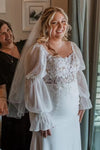 #DZ9321 Oversized Detachable Long Sleeves Wedding Dress