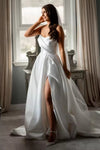 #DZ9333 Wedding Dress Modern Side Split Gathering Skirt