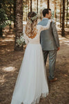 A Line Wedding Dress Backless Full Sleeves Bohemian Bridal Gown 242191458