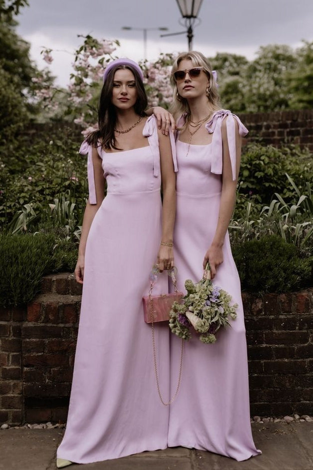 Pink Long Bridesmaid Dress With Sash Shoulder TANYA BRIDAL Pink Long Bridesmaid Dress With Sash Shoulder TANYA BRIDAL