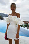 Short Mini Wedding Dresss Ruffles Neck 24391654