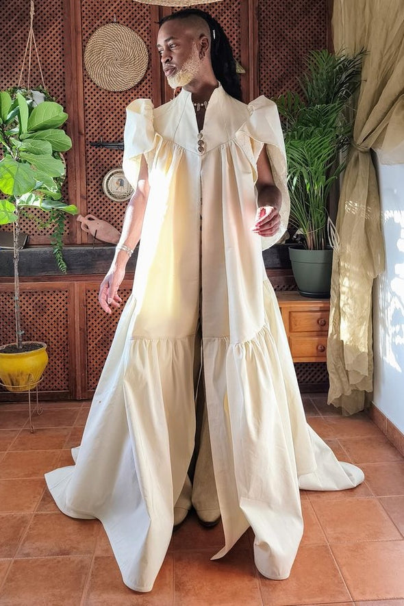 #DZ9355 A-Line Ivory Taffeta Wedding Cape