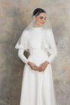 High Neck Modest Long Sleeves Wedding Dress