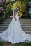 #DZ9356 Vintage Taffeta A Line Long Ruffles Wedding Dress