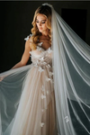 V Neck A Line Bohemian Lace Wedding Dresses TB1442