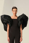 Black Taffeta Bolero ,Women Fashion Evening Jacket .Short Cape DJ320