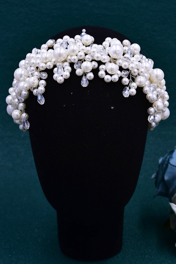HP674 Bride Hair Pearl Crystal Headband Photography Stage Accessories