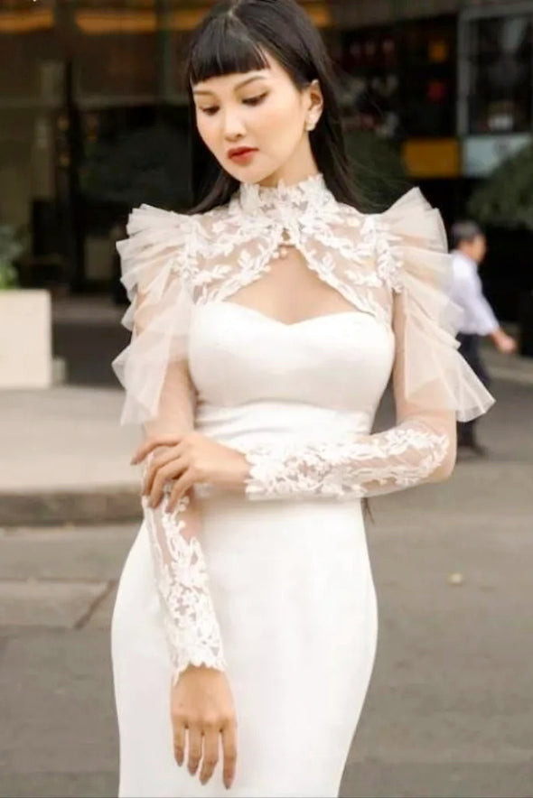 Wedding Wrap New Fashion Lace Jacket Full Sleeves