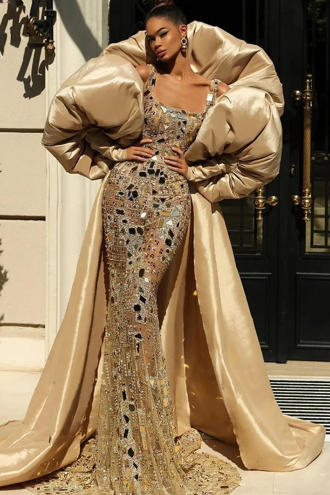 Champagne Taffeta Evening Jacket With Puffy Sleeves ZJ260 TANYA BRIDAL Champagne Taffeta Evening Jacket With Puffy Sleeves ZJ260 TANYA BRIDAL