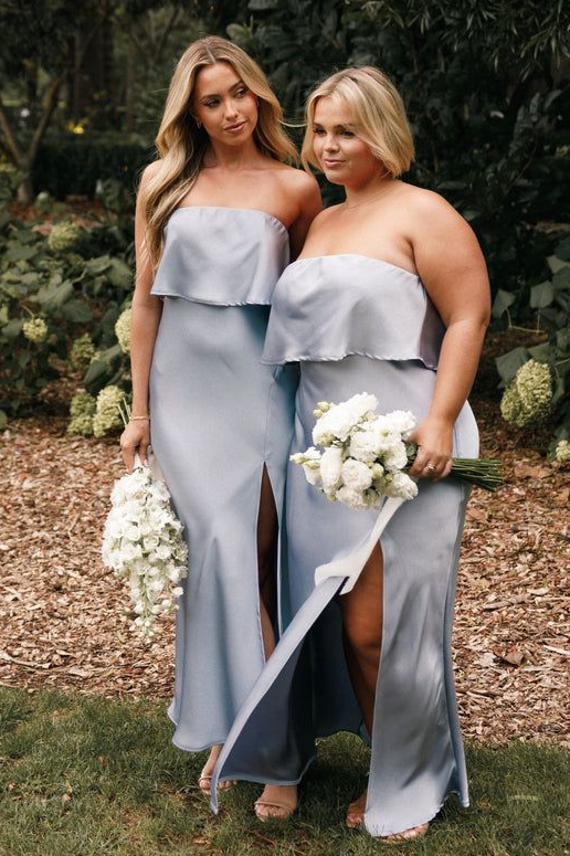 Simple Midi Bridesmaid Dress – TANYA BRIDAL