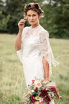 #DZ9330 Boho Tassels Round Neck Maxi Wedding Dress