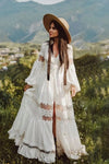 Long Puff Sleeve Boho Wedding Dresses Vestido de Noivas DW598