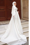 #DZ9442 Muslim Wedding Dress Long Flare Sleeves