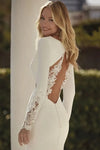 #DZ9367 Elegant Satin Mermaid Wedding Dress Long Sleeves