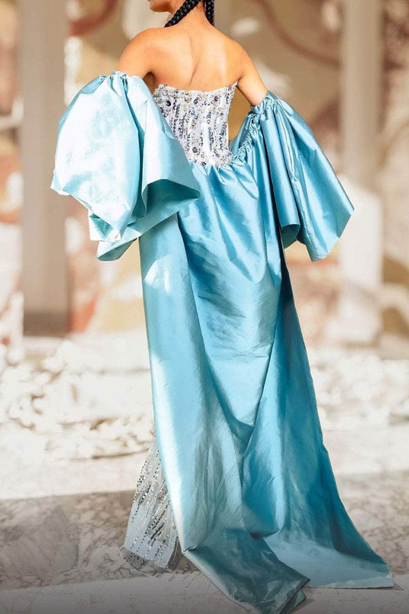 Fashion Evening Cape Short Sleeves Long Women Outfit