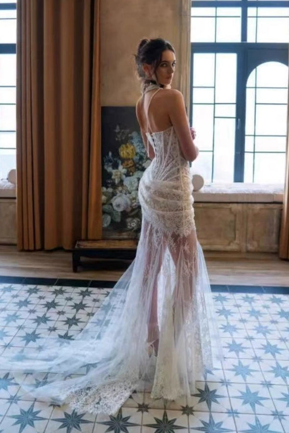 #LY9208 Bohemian Croset Wedding Dress