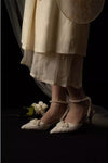 Lace Pearls Wedding Bridal Shoes