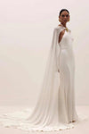 #DZ9430 Chiffon Chiffon Long Wedding Cape