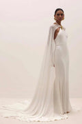 #DZ9430 Chiffon Chiffon Long Wedding Cape