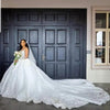 #DZ9360 Luxury White Wedding Dresses Beaded Appliques