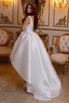 #DZ9361 High-Low Princess Wedding Dress Off the Shoulder