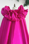 Hot Pink Fuchsia Long Taffeta Evening Cape Outfit