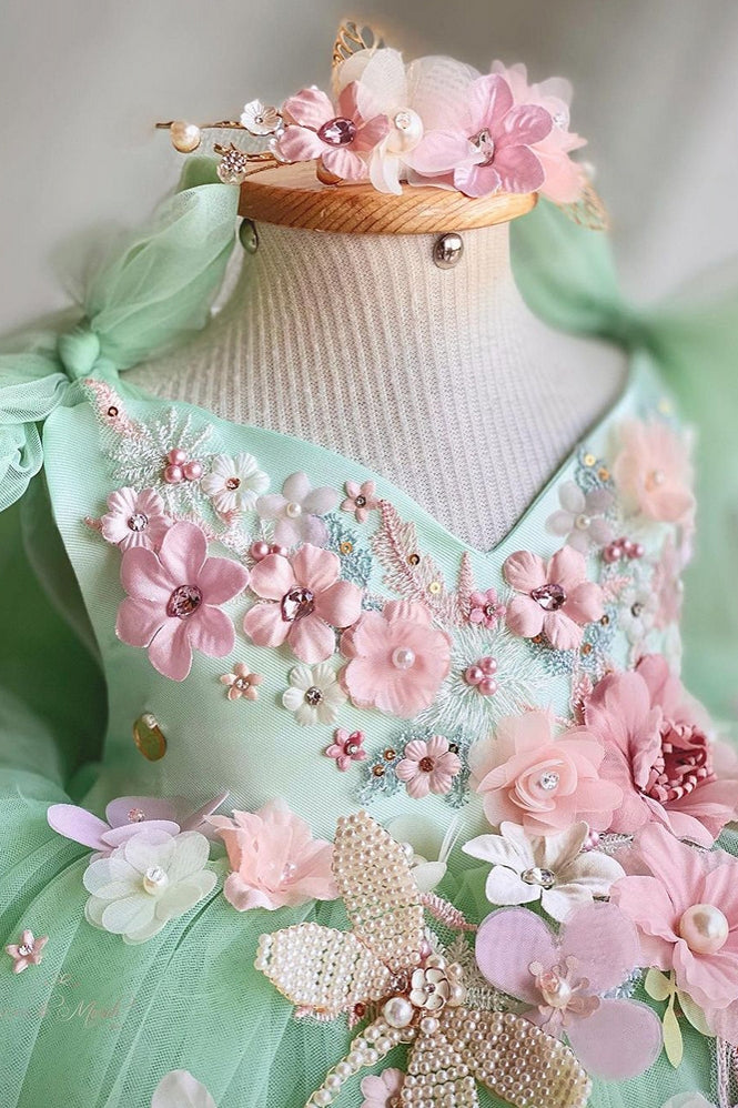 Light Green Lolita Pretty Girl Dress With Flower Light Green Lolita Pretty Girl Dress With Flower