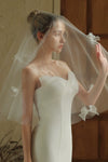 Simple Wedding Veil With Bow,No Comb
