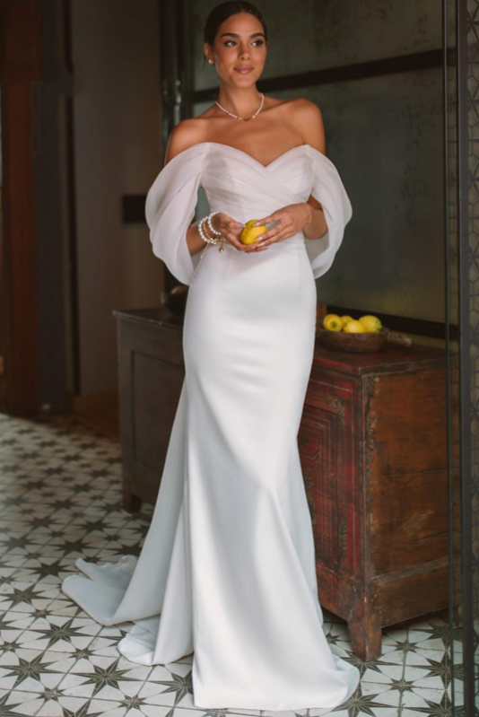 wedding dresses sweetheart mermaid Elegant Sweetheart Mermaid Wedding Dress Off The Shoulder – TANYA BRIDAL