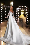 Satin Mermaid Long Wedding Dress With Detachable Train