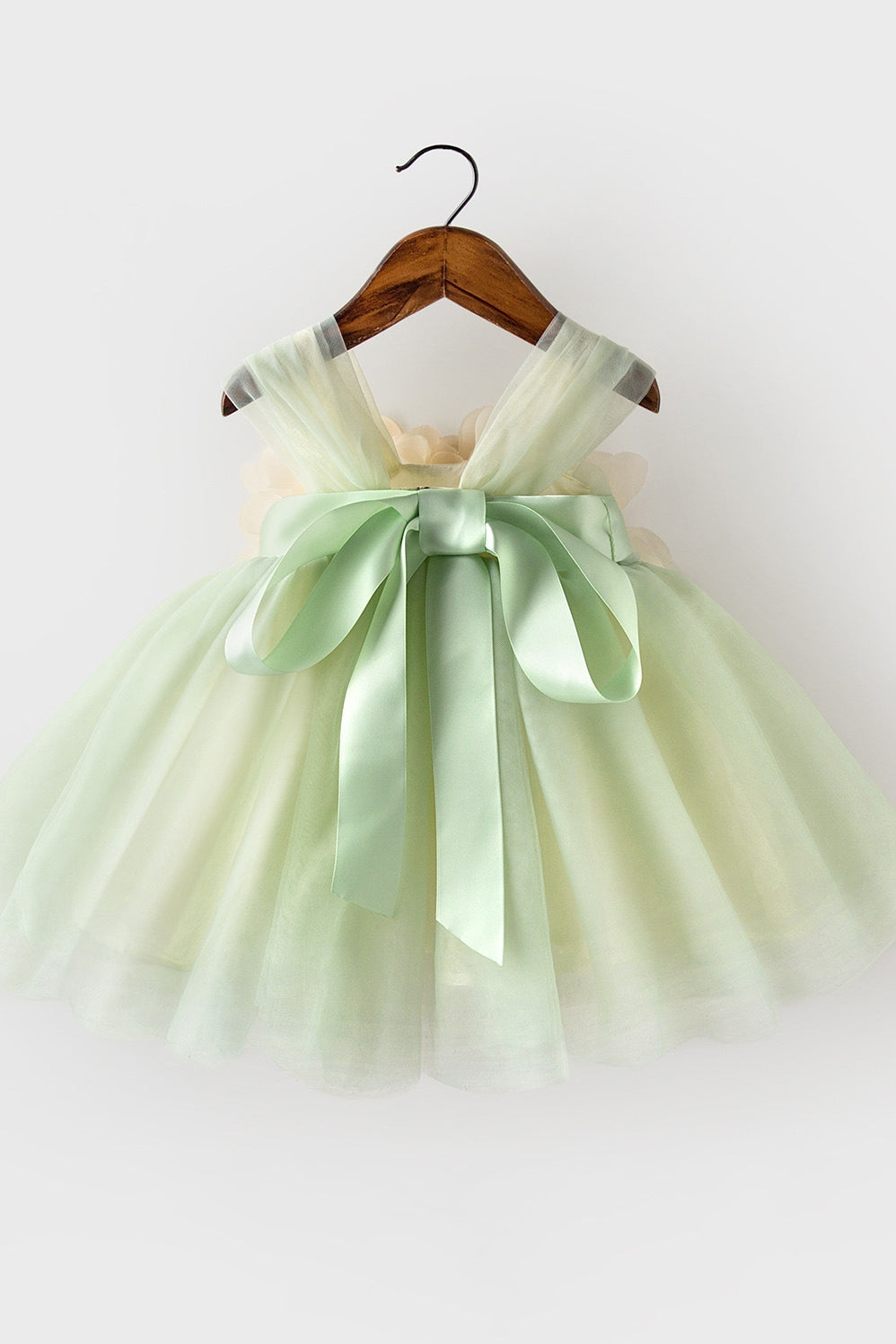 Light Green Tulle Flower Girl Dress With Flowers TANYA BRIDAL Light Green Tulle Flower Girl Dress With Flowers TANYA BRIDAL