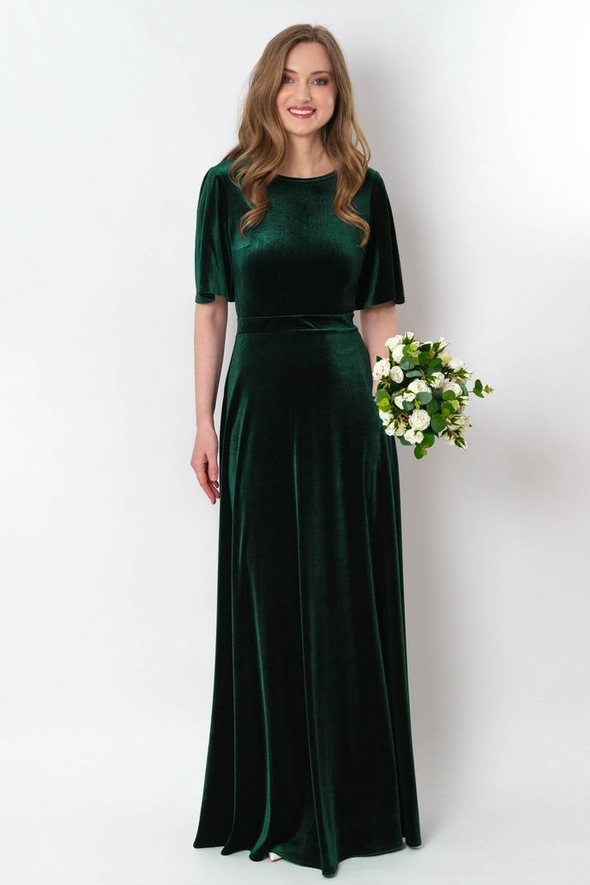 long green velvet dress Emerald Evening Dark Blue / US 2 Do Not Bleach Women's Velvet Dresses | Anthropologie