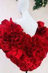 Red 3D Rose Flower Wedding Cape Luxury Bride Unique Wrap